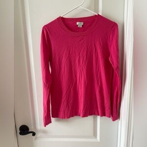 J. by J. Crew Hot Pink 100% Cotton Crewneck Sweater Small